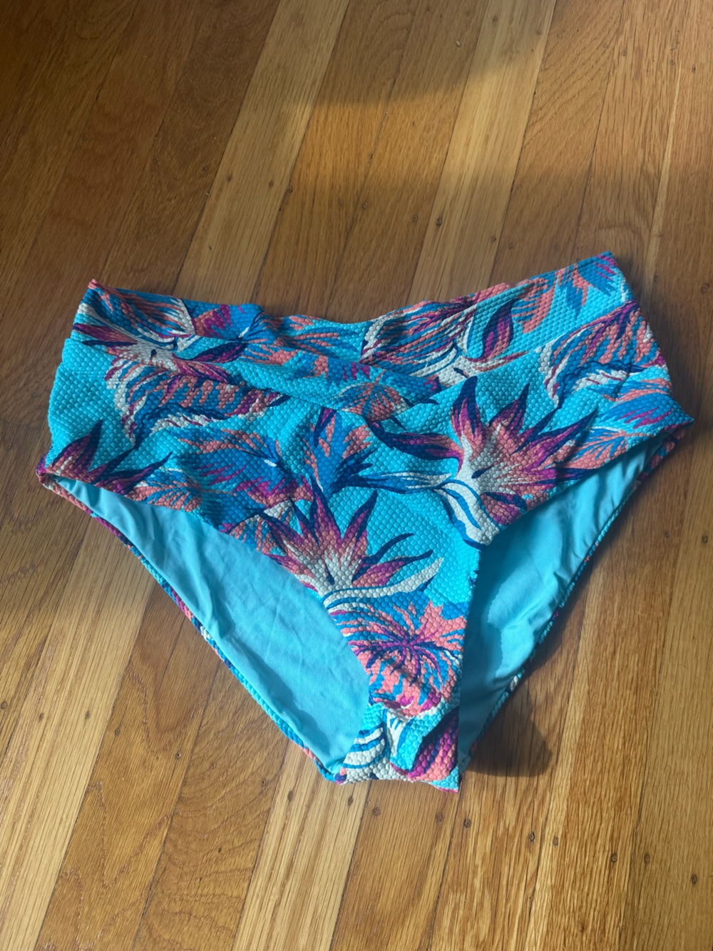Retro full Turquoise Floral Bikini Bottoms